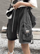 Cargo-Jeansshorts im Vintage-Waschung-Look